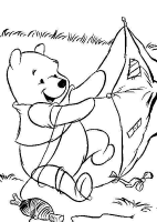 A coloring page of winnie the pooh